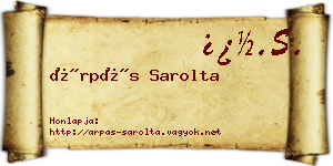 Árpás Sarolta névjegykártya
